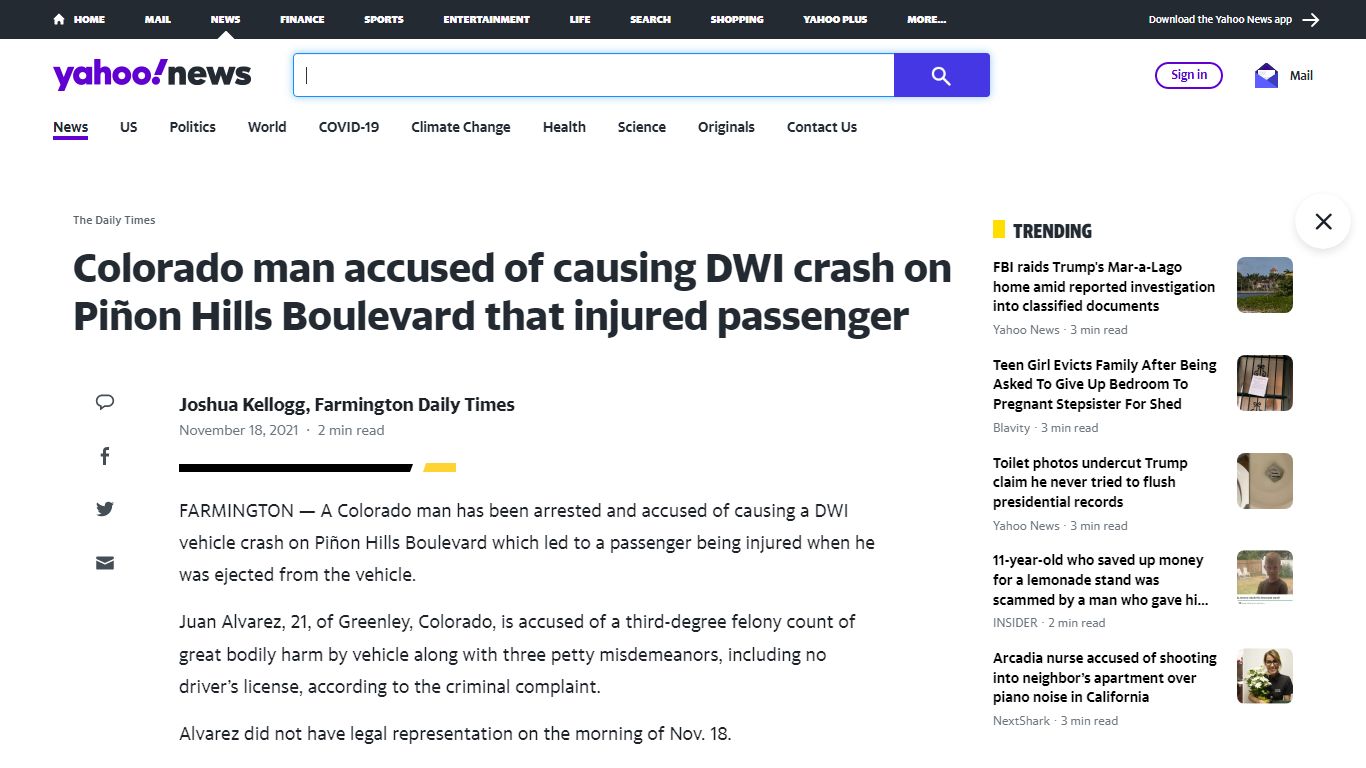 Colorado man accused of causing DWI crash on Piñon Hills ...